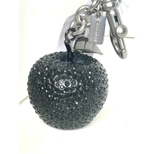 Load image into Gallery viewer, Coach Crystal Apple Bag Charm Black Silver Keychain CCD29 Original Package