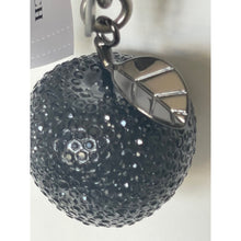 Load image into Gallery viewer, Coach Crystal Apple Bag Charm Black Silver Keychain CCD29 Original Package