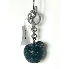 Load image into Gallery viewer, Coach Crystal Apple Bag Charm Black Silver Keychain CCD29 Original Package