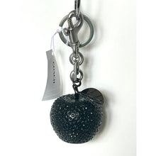 Load image into Gallery viewer, Coach Crystal Apple Bag Charm Black Silver Keychain CCD29 Original Package