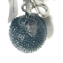 Load image into Gallery viewer, Coach Crystal Apple Bag Charm Black Silver Keychain CCD29 Original Package