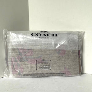 Coach Double Zip Phone Wallet Red Bow Print Signature Canvas Wristlet CAA84