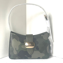 Load image into Gallery viewer, Coach Eliza Shoulder Bag Camo Leather Zip Medium CV949 Dark Cypress