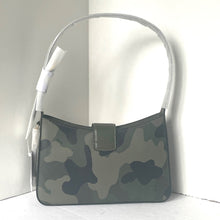 Load image into Gallery viewer, Coach Eliza Shoulder Bag Camo Leather Zip Medium CV949 Dark Cypress