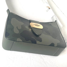 Load image into Gallery viewer, Coach Eliza Shoulder Bag Camo Leather Zip Medium CV949 Dark Cypress