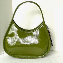 Load image into Gallery viewer, Coach Coachtopia Ergo Bag CQ003 Olive Crinkle Patent Leather Shoulder