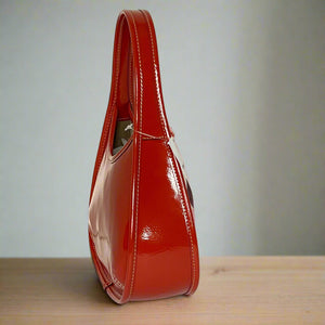 Coach Ergo Bag Crinkle Patent Shoulder Bag Coachtopia Leather Orange CQ003