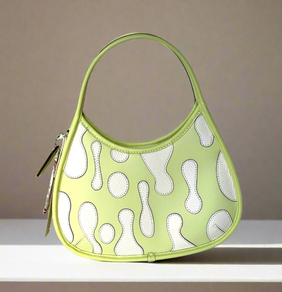 Coach Ergo Bag Lava Appliqué Coachtopia Shoulder Bag 90s Leather CT274 Lime