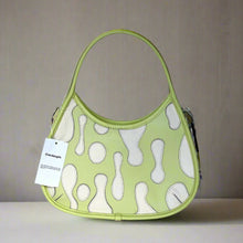 Load image into Gallery viewer, Coach Ergo Bag Lava Appliqué Coachtopia Shoulder Bag 90s Leather CT274 Lime