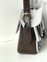 Load image into Gallery viewer, Coach Etta Small Flap Shoulder Bag Leather Floral Appliqué CDY43 Maple Brown