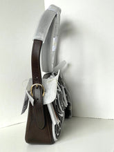 Load image into Gallery viewer, Coach Etta Small Flap Shoulder Bag Leather Floral Appliqué CDY43 Maple Brown