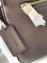 Load image into Gallery viewer, Coach Etta Small Flap Shoulder Bag Leather Floral Appliqué CDY43 Maple Brown
