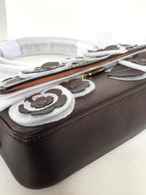 Load image into Gallery viewer, Coach Etta Small Flap Shoulder Bag Leather Floral Appliqué CDY43 Maple Brown