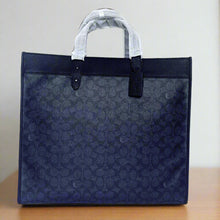 Load image into Gallery viewer, Coach_Field_Tote_40_Leather_Large_Black_Crossbody_Logo_Canvas_Leather_ORG_PKG_1