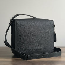 Load image into Gallery viewer, Coach Gotham Messenger Bag 27 Black Pebbled Leather Crossbody C0241 Unisex