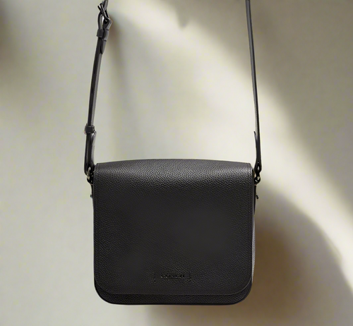 Coach Gotham Messenger Bag 27 Black Pebbled Leather Shoulder Bag C0241 Unisex