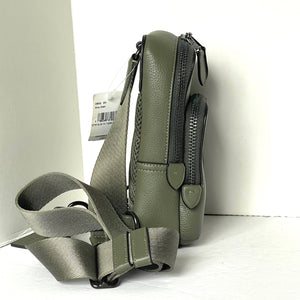 Coach Gotham Pack Sling Mens Army Green Leather Backpack Crossbody C5331