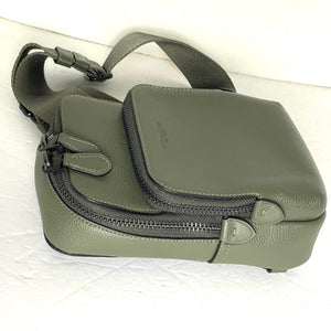 Coach Gotham Pack Sling Mens Army Green Leather Backpack Crossbody C5331