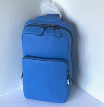 Load image into Gallery viewer, Coach Gotham Pack Sling Mens Blue Leather Small Backpack Crossbody C5331