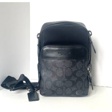 Load image into Gallery viewer, Coach Gotham Sling Pack 13  Black Signature Canvas Leather Bag CC091