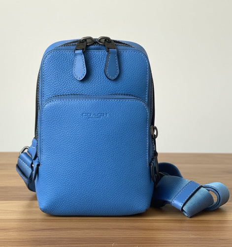 Coach Gotham Sling Pack 13 Blue Leather Small Shoulder Bag CR849