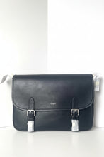 Load image into Gallery viewer, Coach Hitch Messenger Bag Black Leather Flap Crossbody Laptop CAH91