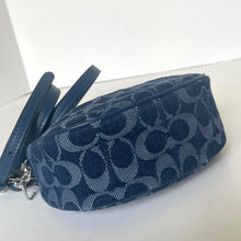 Load image into Gallery viewer, Blue patterned handbag on a white surface