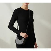 Load image into Gallery viewer, Coach Jonie Mini Bag CW574 Black Crystal Beaded Leather Crescent Crossbody
