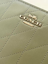 Load image into Gallery viewer, Coach Long Zip Around Wallet CEL63 Quilted Leather Pistachio Green