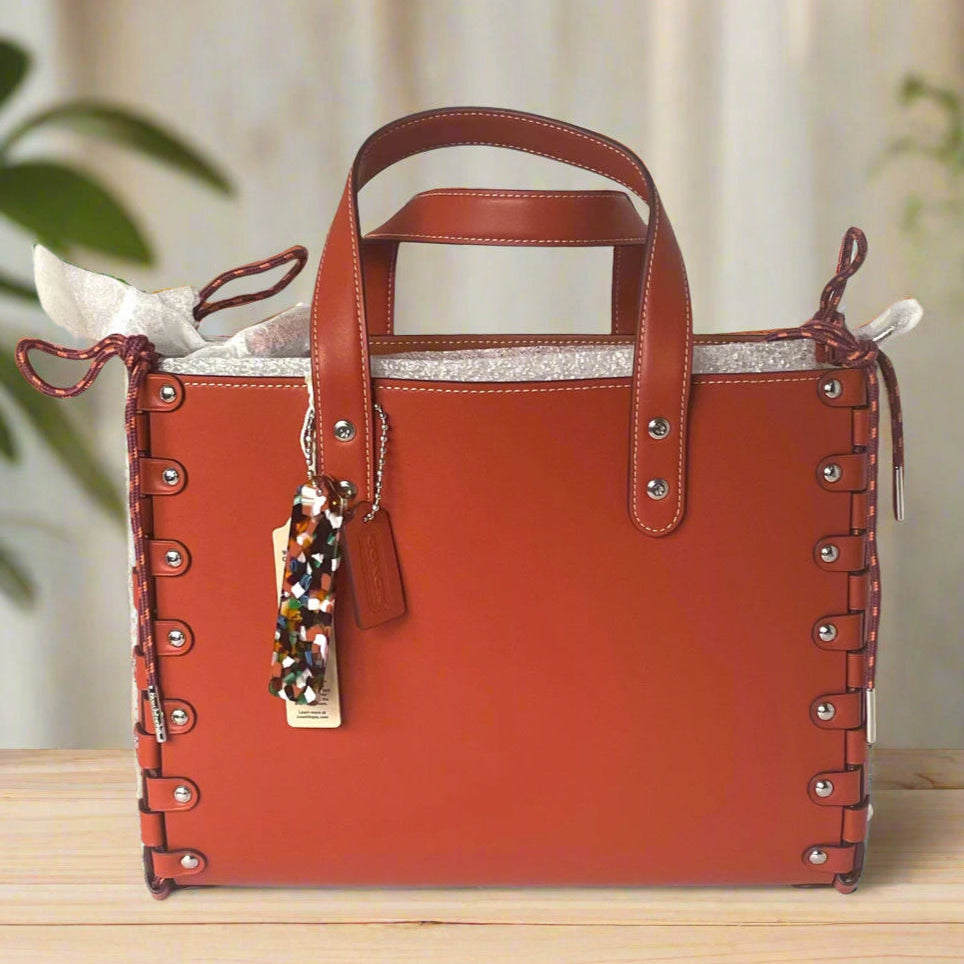 Coach Medium Re Laceable Tote Coachtopia Deep Orange Leather CO667 Crossbody