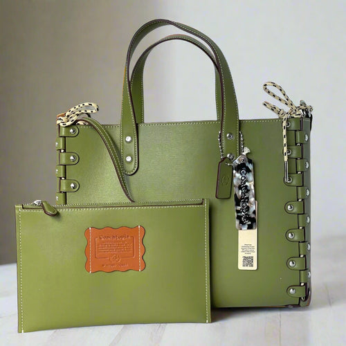 Coach Medium Re Laceable Tote Coachtopia Olive Green Leather CO667 Crossbody