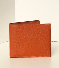 Load image into Gallery viewer, Coach Men’s ID Slim Billfold Wallet Spice orange crossgrain leather CEB80