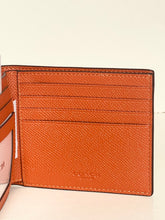 Load image into Gallery viewer, Coach Men’s ID Slim Billfold Wallet Spice orange crossgrain leather CEB80