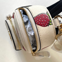 Load image into Gallery viewer, Coach Mini Court Strawberry Backpack Bag Charm CAO93 White Keychain ORGPKG