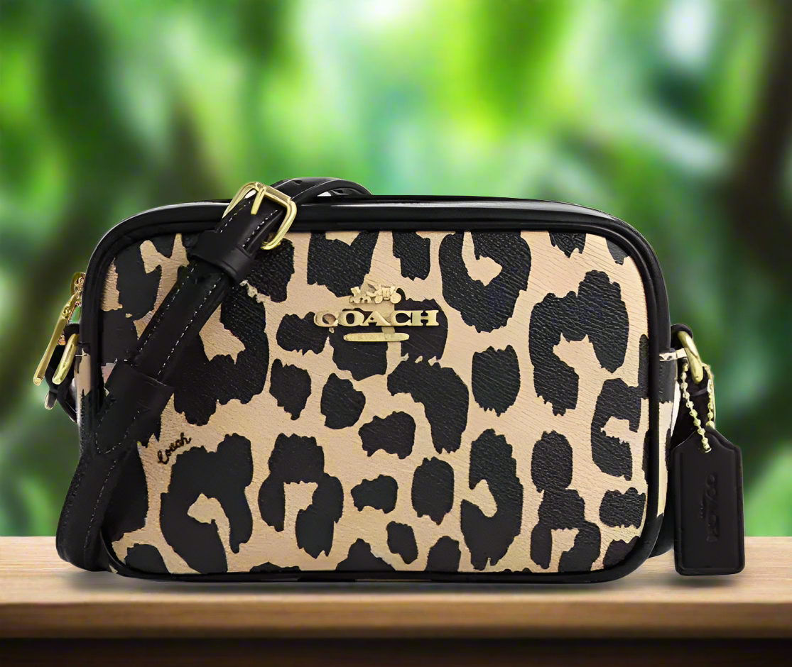 Coach leopard print camera bag clearance