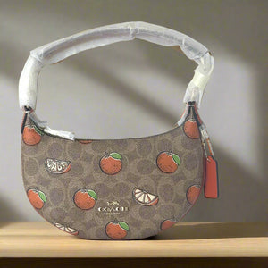 Coach Mini Payton Shoulder Bag Oranges Signature Canvas CBA78 Leather ORGPKG