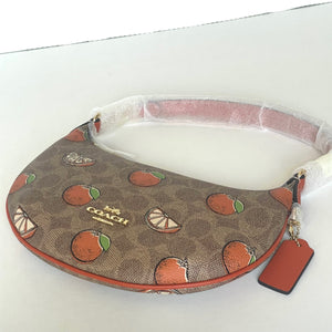 Coach Mini Payton Shoulder Bag Oranges Signature Canvas CBA78 Leather ORGPKG