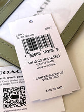 Load image into Gallery viewer, Coach Mini Skinny ID Case CEH41 Quilted Leather Keyring Wallet Pistachio