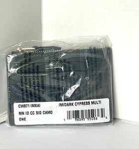 Coach Mini Skinny ID Wallet Camo Keyring CW871 Signature Green Canvas