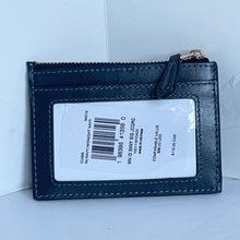 Load image into Gallery viewer, Coach Mini Skinny ID Wallet Jacquard Blue Keyring Refined Leather CU988