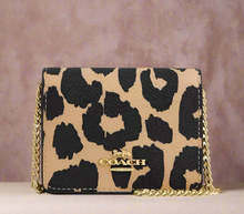 Load image into Gallery viewer, Coach Mini Wallet On A Chain Crossbody Leopard CX151 Coated Canvas Mini