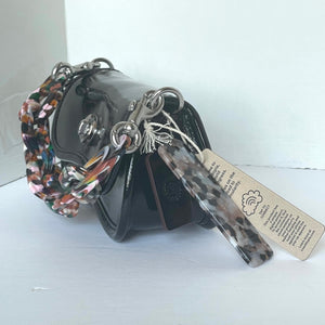 Coach Mini Wavy Dinky Bag Crinkle Patent Coachtopia Black Leather CQ853 Crossbody