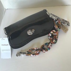 Coach Mini Wavy Dinky Bag Crinkle Patent Coachtopia Black Leather CQ853 Crossbody