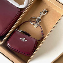 Load image into Gallery viewer, Coach Nolita 19 Bag and Charm Set Dark Wine Leather Silver CCK95 Boxed