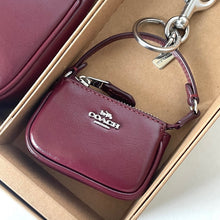 Load image into Gallery viewer, Coach Nolita 19 Bag and Charm Set Dark Wine Leather Silver CCK95 Boxed