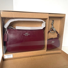 Load image into Gallery viewer, Coach Nolita 19 Bag and Charm Set Dark Wine Leather Silver CCK95 Boxed