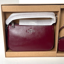 Load image into Gallery viewer, Coach Nolita 19 Bag and Charm Set Dark Wine Leather Silver CCK95 Boxed