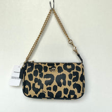 Load image into Gallery viewer, Leopard print handbag with gold chain strap on a white background