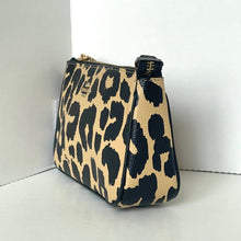 Load image into Gallery viewer, Leopard print pouch with gold zipper on a white background