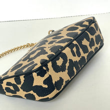Load image into Gallery viewer, Leopard print handbag with a gold chain on a white background